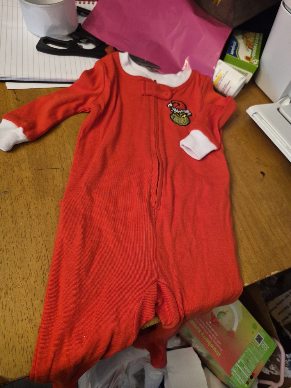 Red Holiday One-Piece Pajamas for Kids